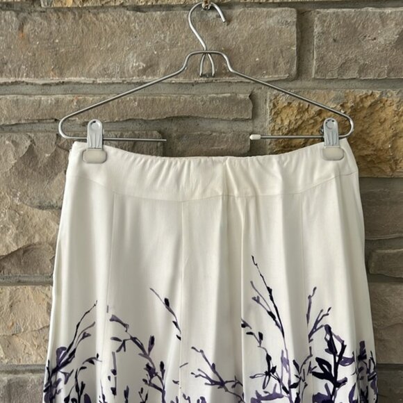 Coldwater Creek White A-line Skirt with Purple Floral Print Size Small (6-8) - Picture 9 of 14